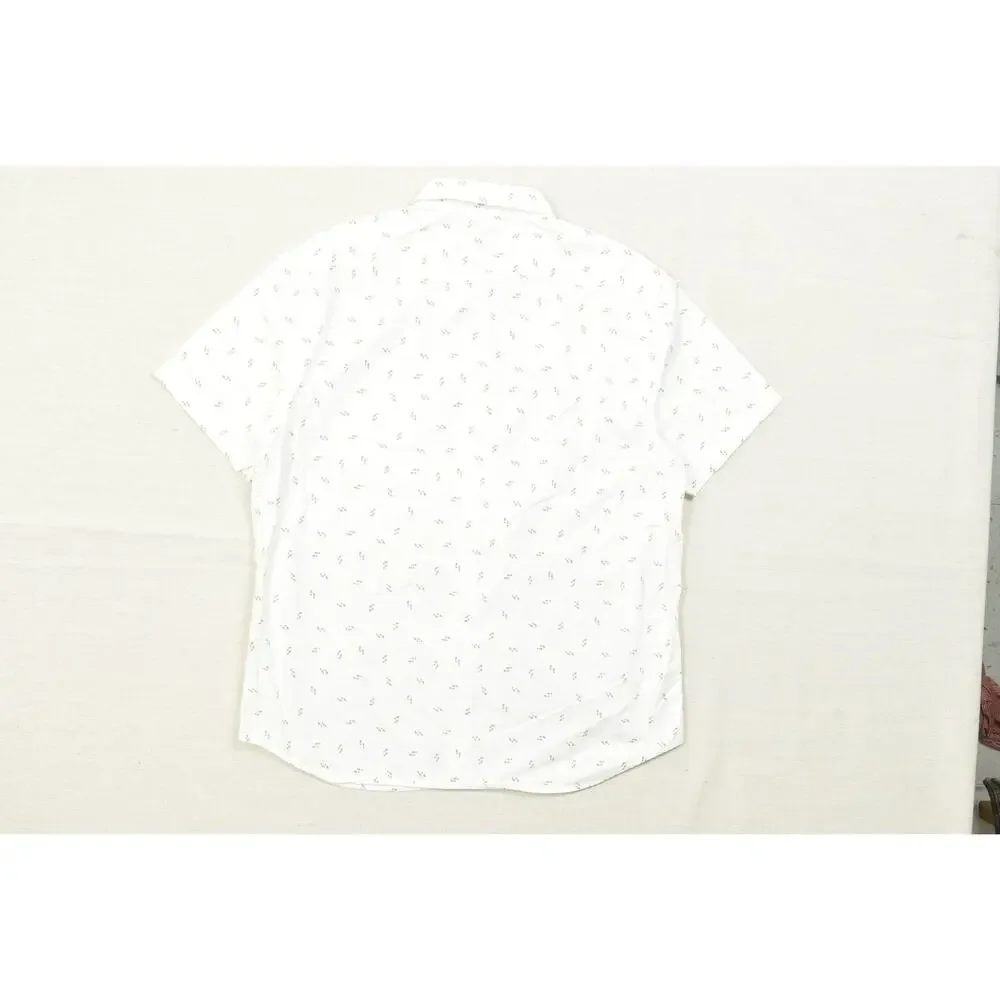 Banana Republic Slim Fit Men's White Short Sleeve Button Down Size L